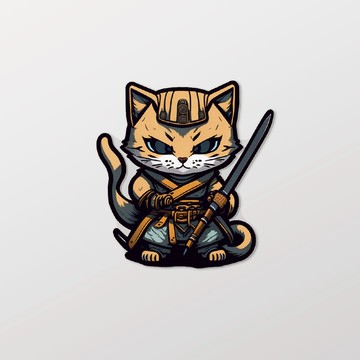 NO.7/戰國喵喵/車貼、軟磁 SunBrother孫氏兄弟 防水貼紙 車貼貼紙 軟性磁貼