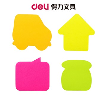【Deli得力】造型便條紙76x76mm/80張/款式隨機出貨/EA03102｜便利貼 標籤紙 辦公文具 文具