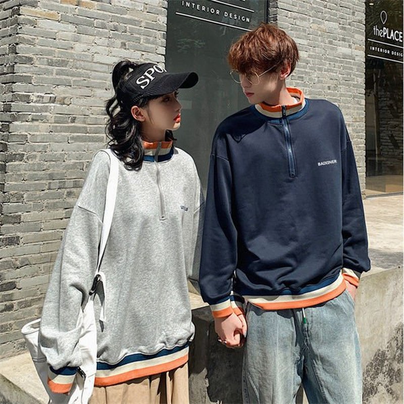 ヴィジョン ストリートウェア トレーナー レディース カジュアルウェア 男女ペア カップル 男女兼用 長袖トレーナー プルオーバー スウェット ジップアップ 韓国ファッション 通販 Lineポイント最大get Lineショッピング