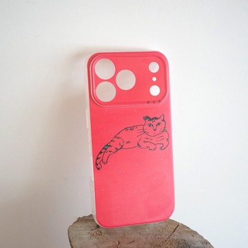 iphone 17 pro現貨紅色1 黑色 虎斑貓迷迷  質感手機殼訂製iphone