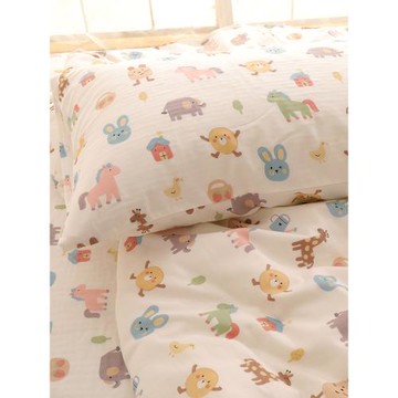 小馬駒雙層紗寶寶幼兒園嬰兒童枕頭套30x50全棉純棉枕套一對單個