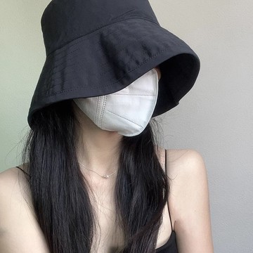 Cat Kite高級大頭圍輕薄夏季百搭防曬黑色速干漁夫帽防紫外線遮陽 5z806