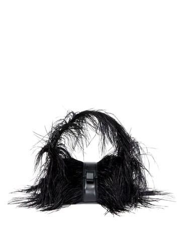 Proenza Schouler - Park feather-detail shoulder bag - women - Ostrich Feather/Nylon/Lamb Skin - One Size - Black
