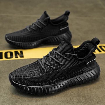 莆田椰子350男鞋秋季網面休閑運動鞋男防滑百搭全黑工作勞保潮鞋