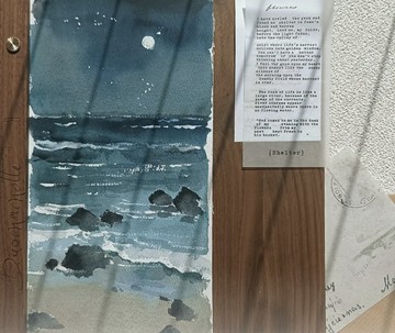 海域 (藍) 海 波 水面 透明感 水彩 背景素材 PET 和紙膠帶
