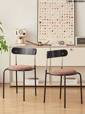 免運 開立發票 餐椅 咖啡椅 復古椅 中古北歐餐廳實木復古餐椅古典家用靠背靠背椅簡約設計師網紅椅子