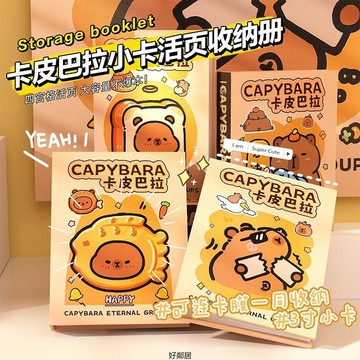 桃園出貨🔥拍立得小卡收納 卡冊 名片簿 收納卡冊 新款卡皮巴拉大容量相冊本小卡活頁ins收納冊硬殼可愛水豚四宮格HLJ