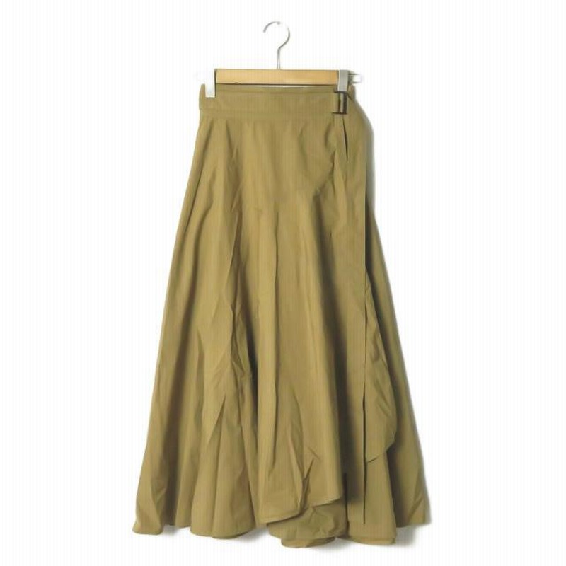 エイトン ATON 日本製 BELTED WRAP SKIRT ベルテッドラップスカート