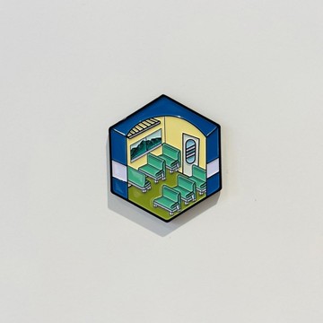 藍皮解憂號-金屬烤漆磁鐵(並肩)