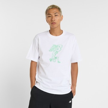 NEW BALANCE 短T NB 白色 大衛LOGO 短袖 上衣 男 MT51978WT