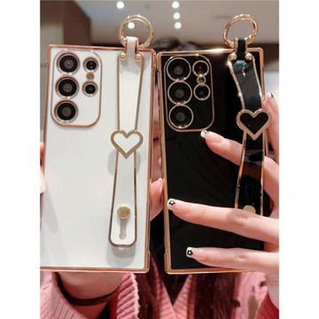 輕奢簡約三星s24ultra手機殼純色s21斜挎可背掛繩s22+腕帶支架a53百搭a13防摔s54硅膠殼a32掛鏈a33保護殼