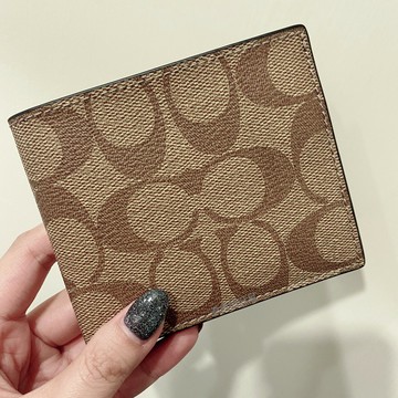 補貨到 熱賣款【COACH】F75083 F66551 防刮 滿版LOGO 短夾 男用短夾 皮夾 經典款｜迷人香氛◆全館現貨快出