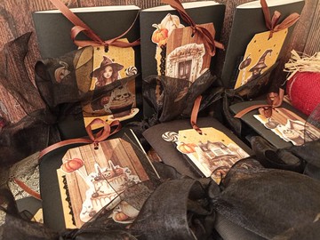 詭異萬聖節女巫手帳本 手工空白 哥德式貓咪筆記本