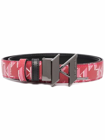 Karl Lagerfeld - monogram reversible belt - women - Leather/Polyurethane - L - Red