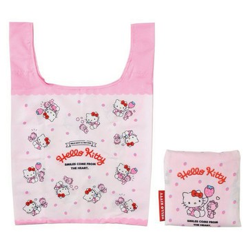 解放雙手~購物小幫手💖【日本丸真】三麗鷗 Hello Kitty 收納環保袋 草莓氣球