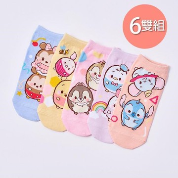Disney 迪士尼 ufufy短襪 小熊維尼 史迪奇棉襪 6雙組 UF-A501~-UF-A505