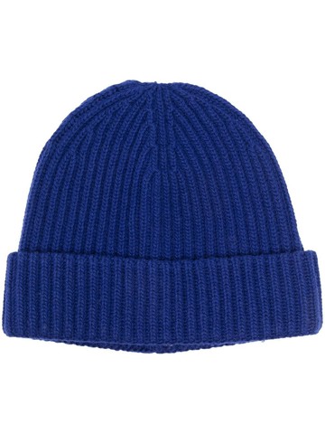 There Was One - ribbed wool beanie - unisex - Virgin Wool - One Size - Blue