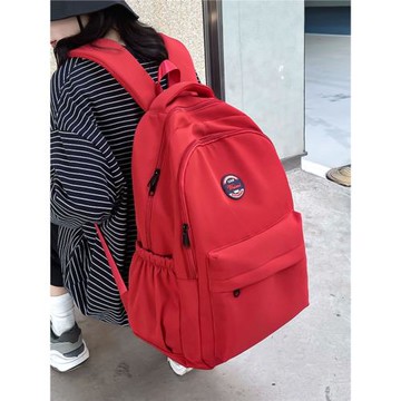 雙肩包女2024新款大容量高中生紅色大學生書包旅行輕便女生背包男