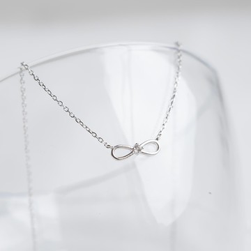 白水晶925純銀無限設計項鍊