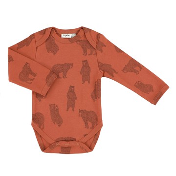 比利時 Trixie - 有機棉長袖包屁衣-勇敢小熊