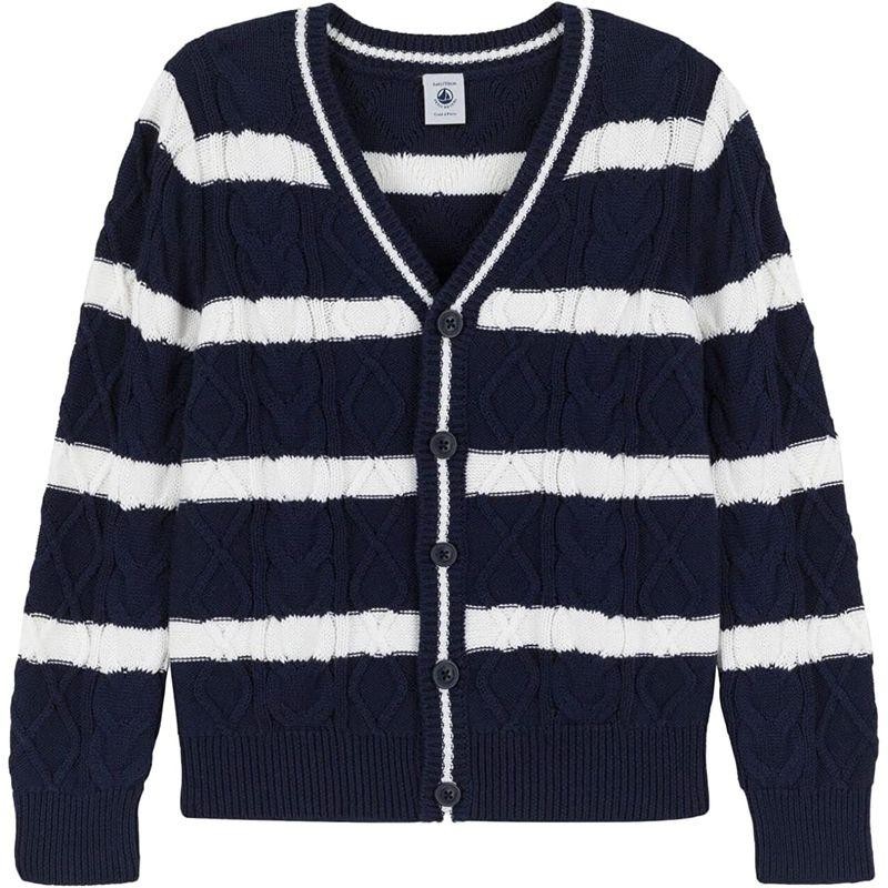 PETIT BATEAU プチバトー ボーダーカーディガン 8才 128㎝ - ジャケット