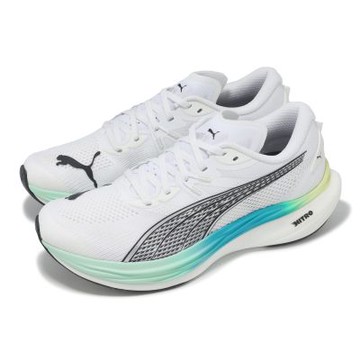 Puma 慢跑鞋 Deviate Nitro 3 寬楦 男鞋 白 黑 綠 氮氣中底 碳板 輕量 回彈 運動鞋 37844907