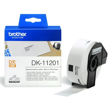 BROTHER DK-11201 DK11201 白底黑字 29x90mm 定型 標籤帶 耐久型紙質 - 一捲入