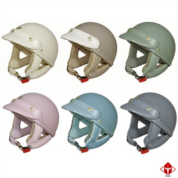 THH FH250 素色 多色可選 金屬排齒扣 可拆洗 三扣式 輕盈 攜帶方便 皮革 復古風 安全帽 半罩