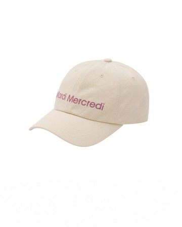 MARDI MERCREDI 刺繡棒球帽 奶油色 經典LOGO 淡紫色文字 可調式 CAP MARDI MERCREDI LOGO