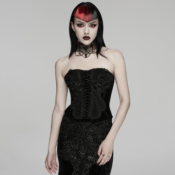 異教徒天園立體繡花束身胸衣 / 可拆肩帶