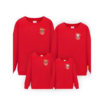 早春親子裝春秋裝一家三四口母女裝卡通衛衣高端全家裝炸街母子裝