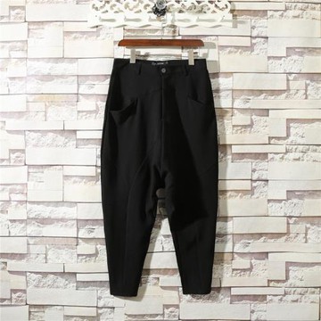 潮流新款暗黑原宿風寬松小腳吊襠褲原創個性潮牌發型師哈倫褲子男