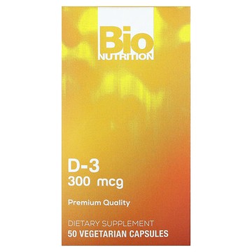 Bio Nutrition, D-3，300 微克，50 粒素食膠囊
