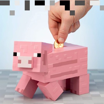 【Minecraft麥塊】Minecraft麥塊 3D粉紅像素化 小豬存錢筒