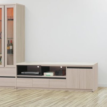 文創集 亞灣7尺岩板三抽電視櫃-211x40x51cm免組