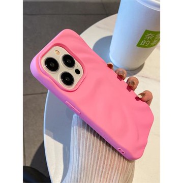 后勤高端&小眾立體褶皺純色新款個性適用于iphone15 pro max手機殼蘋果14/13/12/11硅膠防摔全包創意軟殼簡約