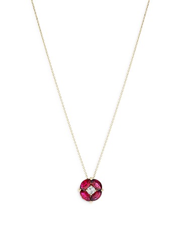 Bloomingdale's Fine Collection Ruby & Diamond Pendant Necklace in 14K Yellow Gold, 16