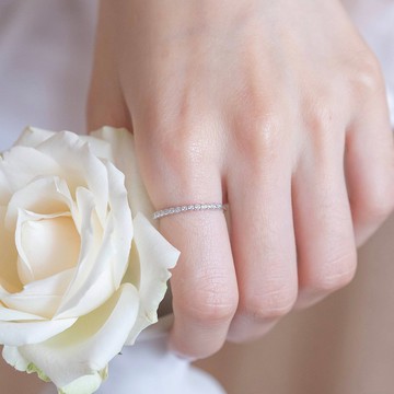 簡約排鑽925純銀細戒戒指 可調式戒指