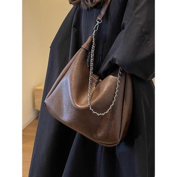 春季復古美拉德高級感包包女2025新款單肩包大容量通勤斜挎水桶包