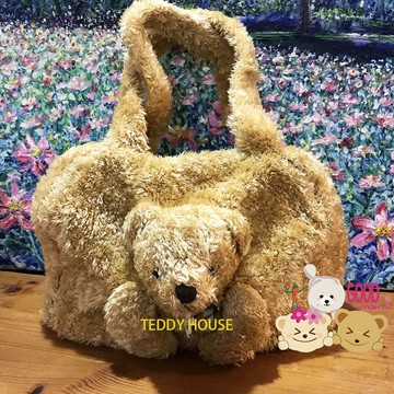 手提包/公事包 【TEDDY工坊】TEDDY泰迪熊時尚高級可愛黃金亮毛泰迪熊大手提包大容量泰迪熊造型手提包精品包泰迪熊
