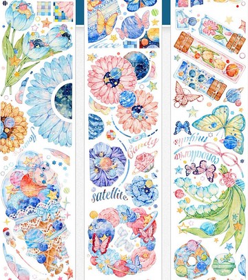 星宿繁花 PET 和紙膠帶 鐳射銀