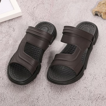 知性生活休閒拖鞋-咖