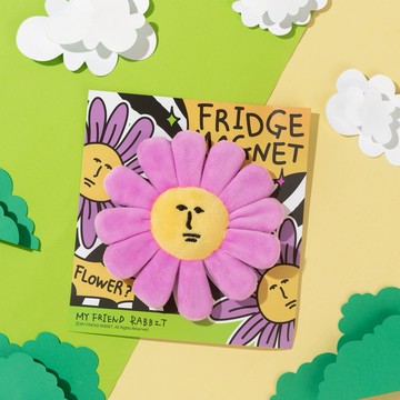 【粉紅兔子】小紫花冰箱貼