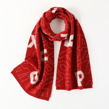 現貨+預購 100%羊毛圍巾保暖披肩-拼色字母印花男女配件情人節生日聖誕節交換禮物4色74dl46【獨家進口】【米蘭精品】