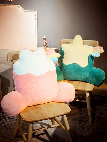 皇冠云朵腰靠辦公室座椅護腰靠墊宿舍椅子靠枕上班腰椎墊腰枕女