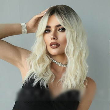 【巴黎精品】現貨+預購 長假髮透氣假髮片輕量假髮免打理隱形增髮整頂假髮角色扮演-頭頂染中分長捲髮a1ab53