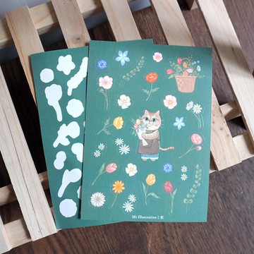 貓咪花店圖鑑防水貼