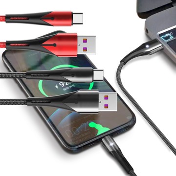 Cowhorn Type-C 微亮燈號顯示快速充電傳輸織線-200CM