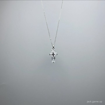 s925純銀十字架吊墜項鏈女高級小衆百搭個性辣妹潮流十字架鎖骨鏈