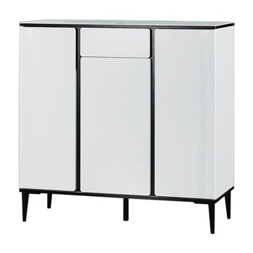 文創集 路卡普岩板3.3尺三門單抽鞋櫃-100x33.5x99cm免組